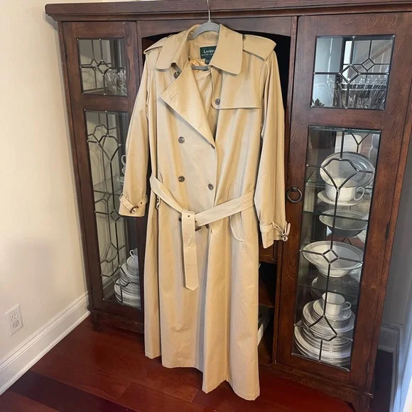 Lauren Ralph Lauren Twill Double-Breasted Belted Trench Coat